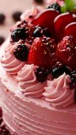 Raspberry and Blackberry Frosted Celebration Cake.