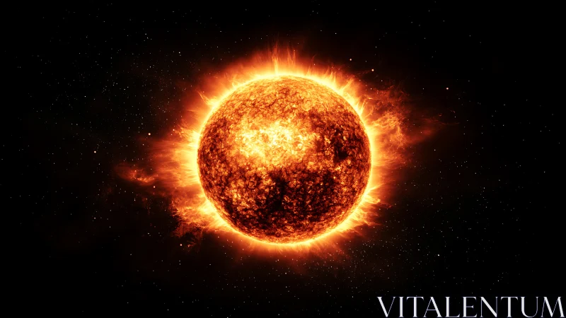 Solar inferno heartbeat blazing in a velvet starfield.