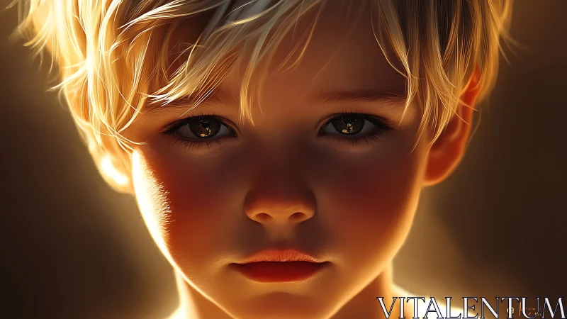 Child portrait with luminous rendering.