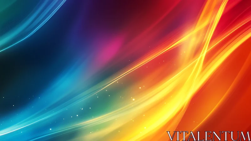 Digital gradient light arcs with dynamic chromatic flow design.