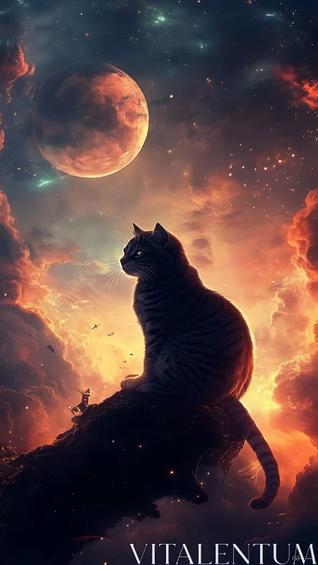 Astrophysical feline silhouette under nebular backlighting.