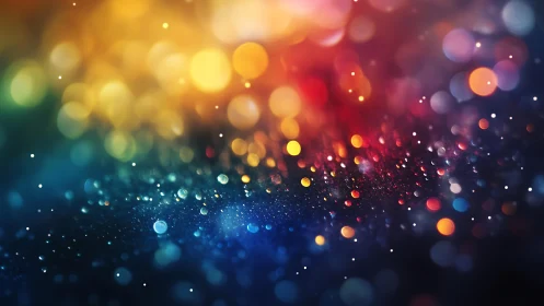 Vibrant abstract bokeh lights with colorful gradient background.