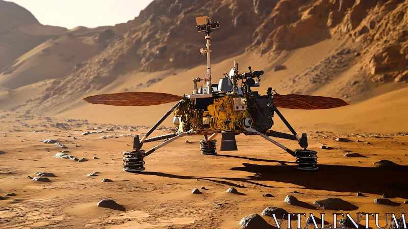 Solar-winged Mars lander waits patiently in rust-red silence