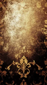 Vintage gold damask texture with distressed baroque flourishes.