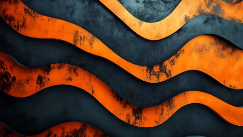 Molten orange waves drift boldly across midnight steel