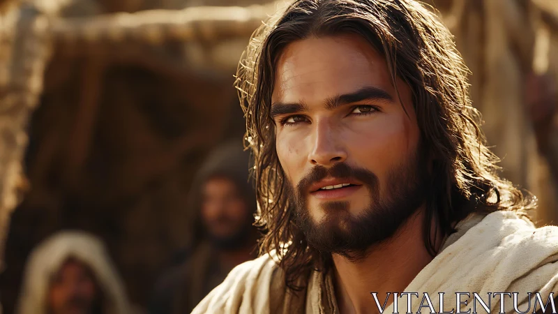 Bearded man in desert robes gazes forward thoughtfully.