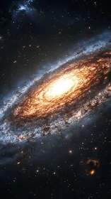 Spiral galaxy with bright core and dense surrounding starfield.