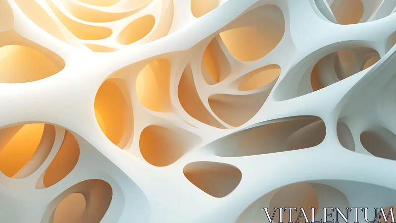Abstract organic structure with soft curves and warm lighting.