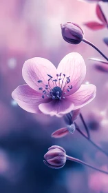 Gossamer Blooms: Delicate Anemones Dance in Twilight Mist.