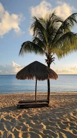 Tiki Umbrella's Solitary Beach Vigil.