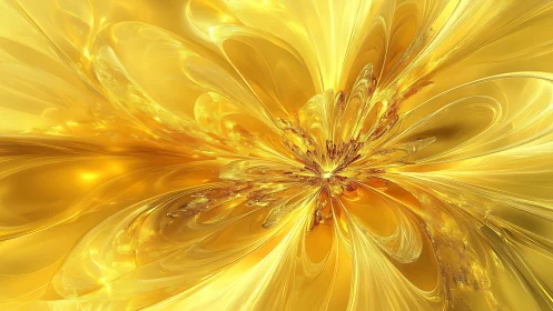 Golden light bloom swirling into a radiant abstract flower.