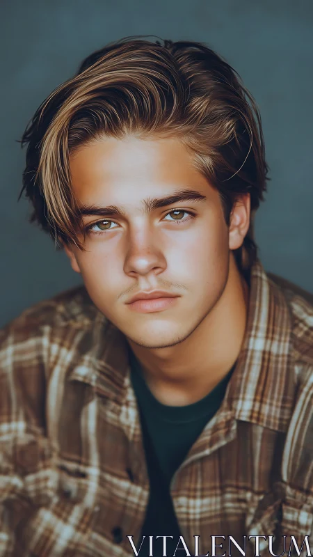 Photorealistic youth portrait with soft directional studio lighting.