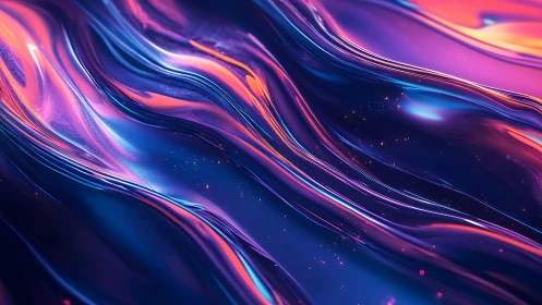 Shimmering neon fluid waves in vibrant chromatic motion.