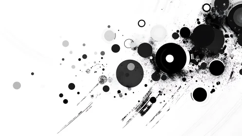 Monochrome orbits collide in a sweeping abstract ink storm.