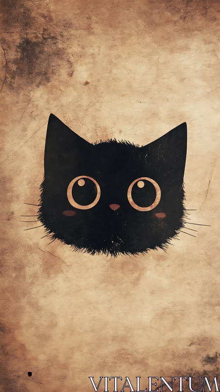 Adorable Black Cat with Enchanting Golden Eyes.