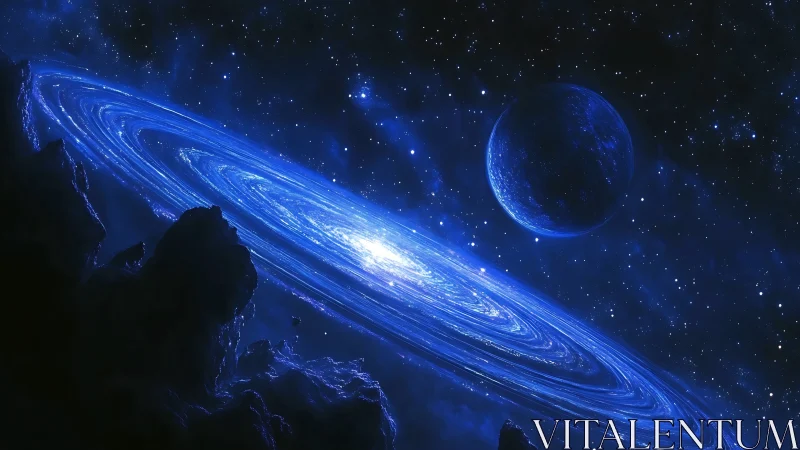 Luminous blue accretion disk with shadowed foreground outcrops