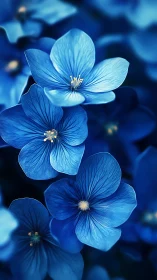 Blue forget-me-not flowers in sharp focus with bokeh background.