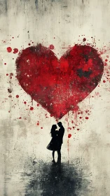 Crimson Heart Emerges from Silhouetted Solitude.
