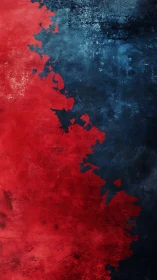 Crimson and midnight blue collide in a bold abstract wall design