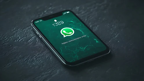 WhatsApp Mobile Interface on Black Surface Display.