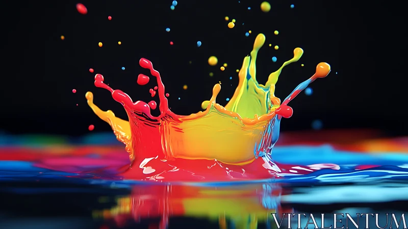 Color splash in motion, a joyful burst of liquid paint.