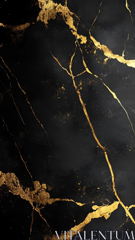 Gold veined black marble texture fills vertical canvas