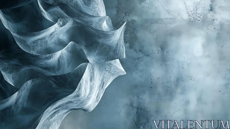 Abstract flowing waves with icy texture in modern digital art.