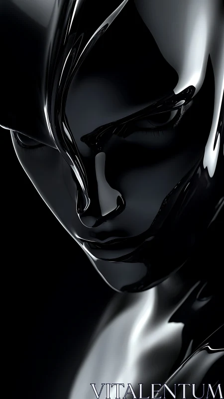 Liquid midnight muse bends light into a silent portrait