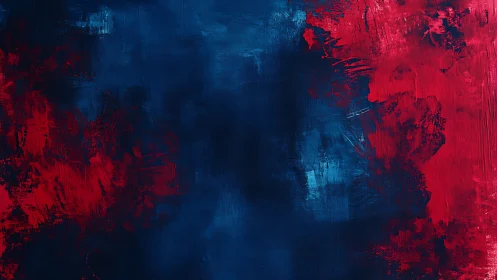 Crimson tides colliding with midnight blue horizon walls.