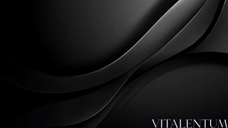 Gentle black curves forming a calm, modern abstract embrace.