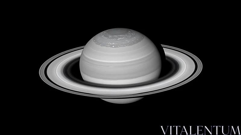 Saturn planetary portrait with concentric ring system in profile