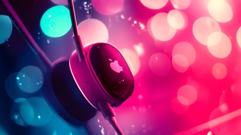 Neon Dreams: Glowing Headphones in Electric Light