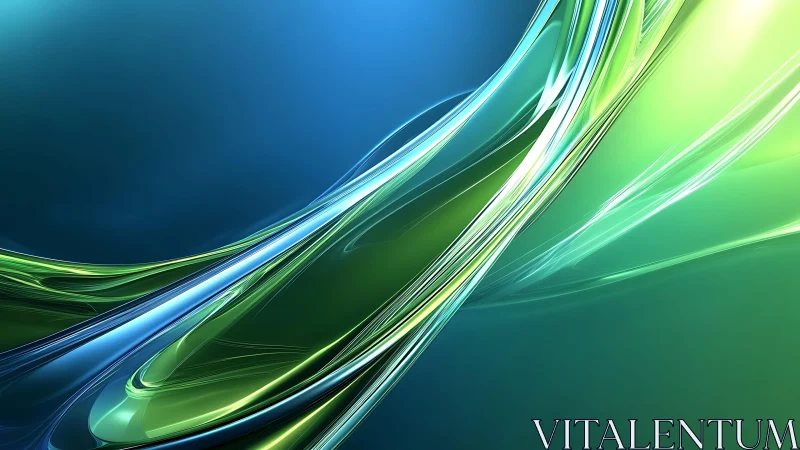 Dynamic Blue and Green Abstract Digital Wave Background.