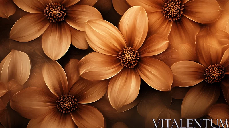 Warm Bronze Blossoms Dance in Golden Light