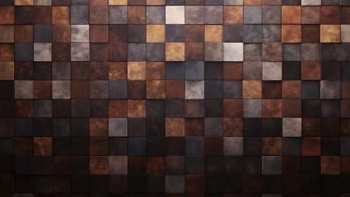 Metallic grid surface presents uniform tiled square arrangement