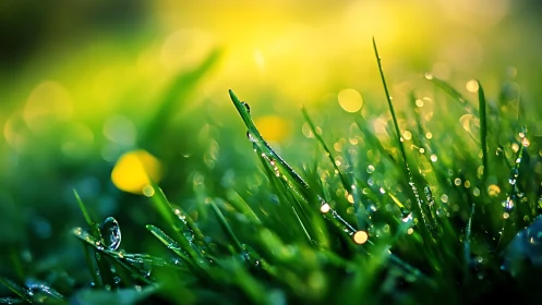 Morning dew turns humble grass blades into crystal spires