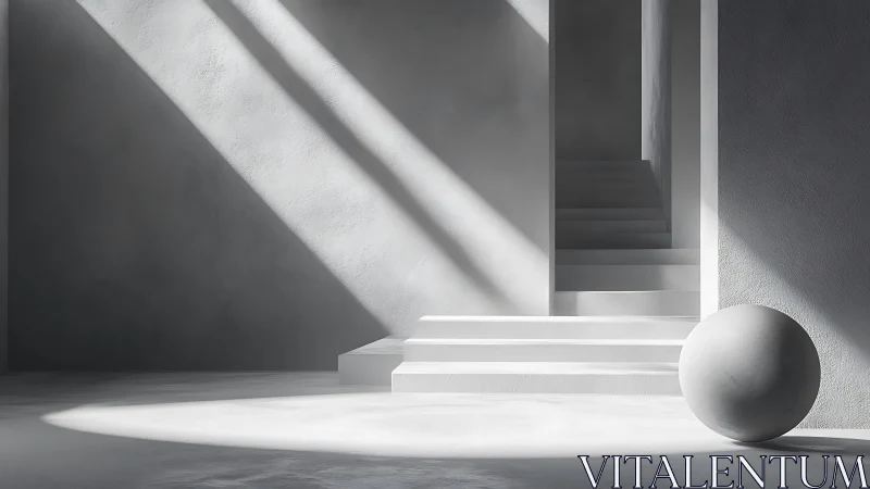 Minimalist Architectural Interior with Directional Luminescence and Geometric Form.