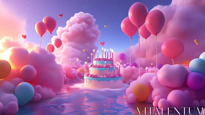 Dreamlike Birthday Celebration in Pink Cloud Paradise