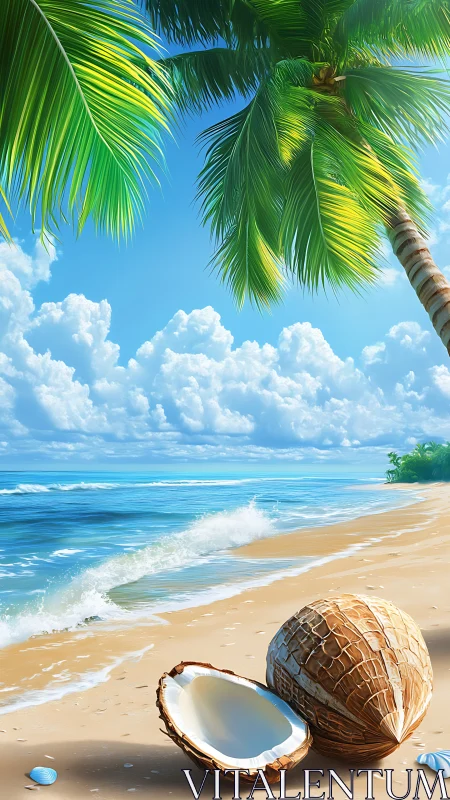 Tropical Paradise: Coconut Dreams Meet Endless Azure.