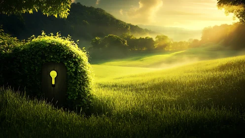 Sunlit meadow doorway inviting you into quiet wonder.