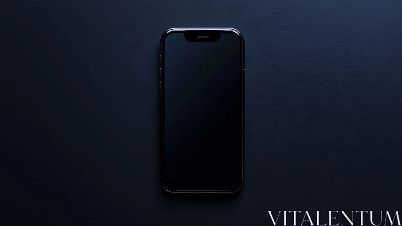 Modern Smartphone with Dark Display on Deep Blue.