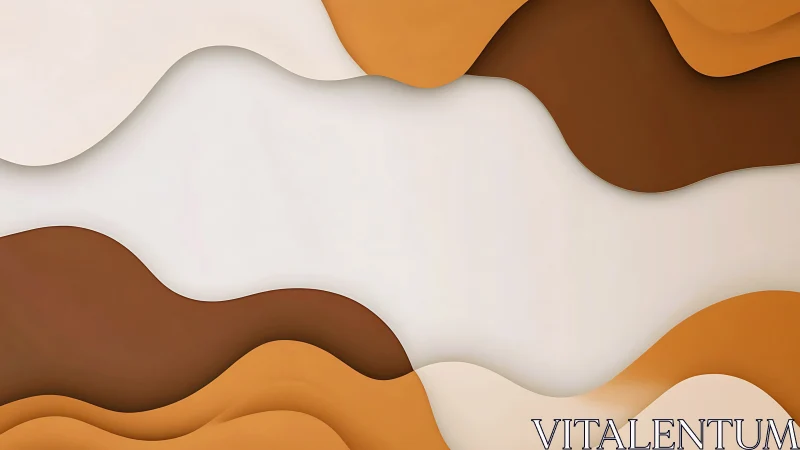 Layered neutral waves in warm brown abstract background.