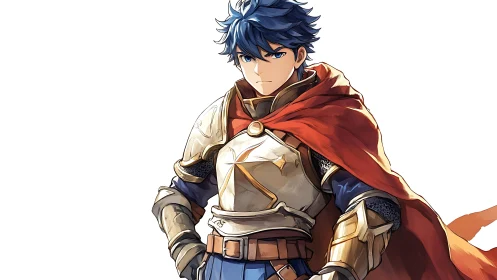 Steel-hearted blue-haired knight stands ready for destiny