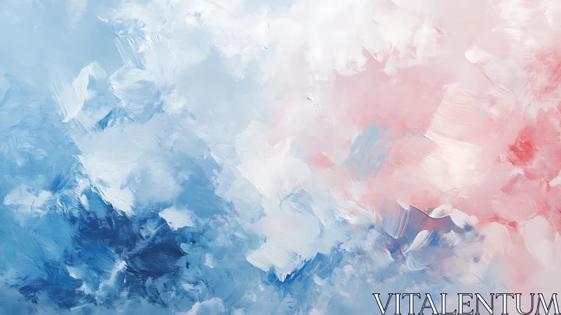 Soft blue and pink abstract brushstroke cloud texture