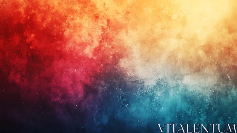 Glowing rainbow mist blending warm sunset and cool ocean tones.