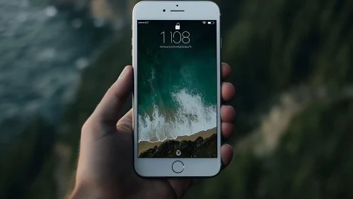 White Phone Holds Turquoise Waters in Perfect Pocket Sized Harmony