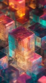 Translucent voxel columns exhibit refractive color scattering behavior