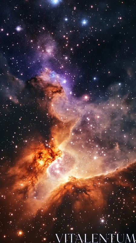 Stellar embers sculpt a luminous cradle in the cosmic dark