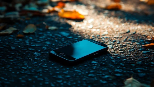 Lost Phone on Wet Ground.