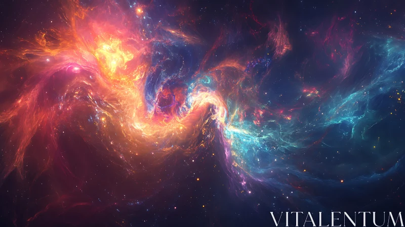 Stellar nebula vortex in luminous triadic color spectrum.